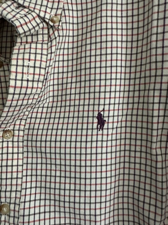 Size XL Ralph Lauren Men’s Custom Fit Plaid Button Down Cotton Shirt - Picture 4 of 6